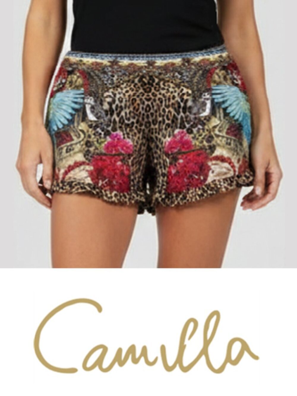 Camilla Wondrous Leopard Shorts Size Small